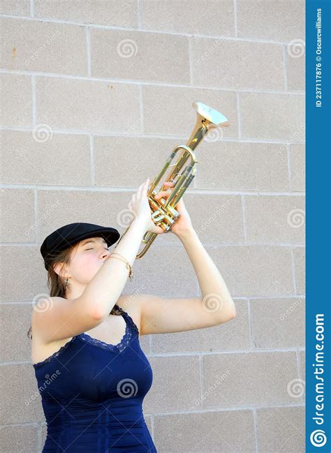 Female Jazz Trumpet Player Stock Photo Image Of Adult Fashion