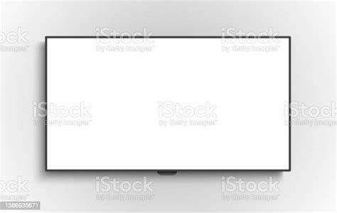 4k Tv Flat Screen Lcd Or Oled Plasma Realistic Illustration White Blank