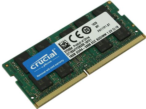 Crucial 16gb Ddr4 2666 Pc4 21300 Cl19 Ecc Sodimm