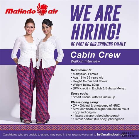 Pass your interview at the first attempt! Malindo Air Cabin Crew Walk-in Interview (February 2017 ...