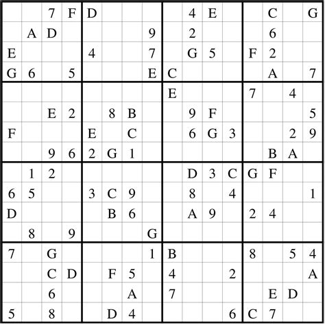 Free printable 16x16 sudoku puzzles