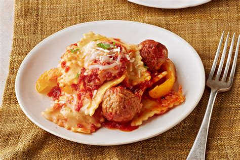 Place your meatballs in the bottom of your slow cooker then cover with ravioli and pizza sauce. Slow-Cooker Ravioli Casserole - My Food and Family