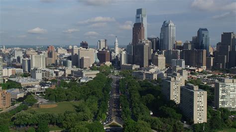 5k Stock Footage Aerial Video Approaching Philadelphia City Hall And