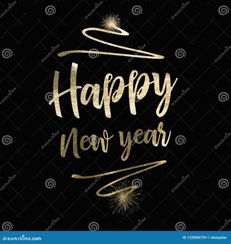 Golden Happy New Year Text Stock Illustration Illustration Of Greeting