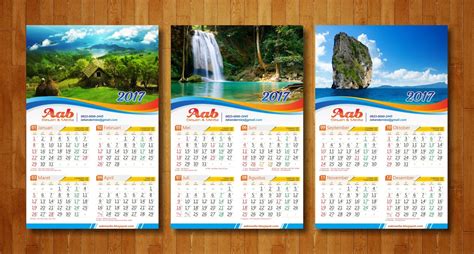 Desain kalender ini sifatnya editabel yang berarti dapat diedit lagi sesuai keinginan dan keperluan, file yang dimaksud adalah file dengan format cdr. Desain Kalender Dinding 2017 - aabmedia