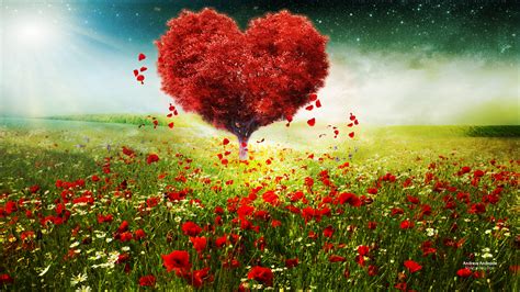 Valentines Day Love Heart Tree Landscape Hd Wallpapers Hd Wallpapers