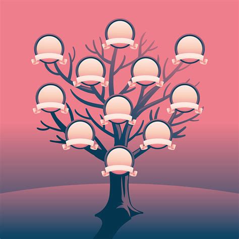 Download Simple Family Tree Frame Template Vector 542385 Vector Art ...