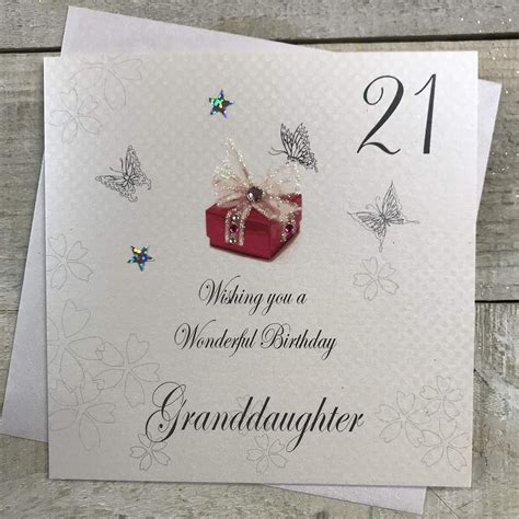 White Cotton Cards Wishing You A Wonderful Granddaughter Handmade St Birthday Card Bdp