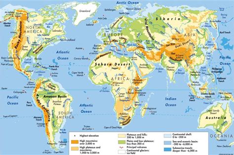 Mountain Ranges In The World Map Map