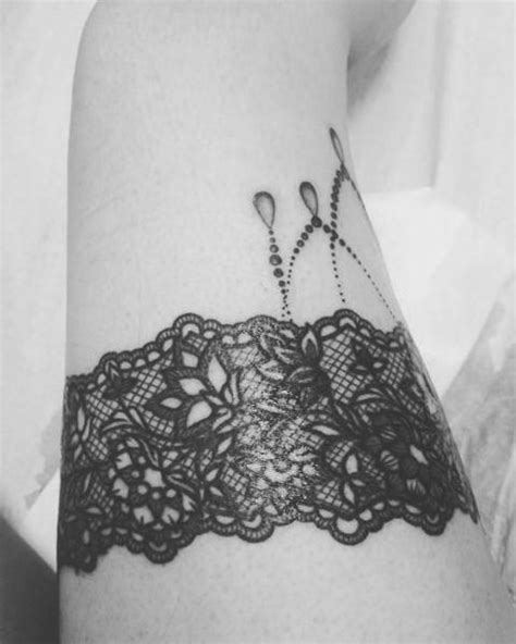 Tatuajes De Ligueros Detalles Thigh Garter Tattoo Lace Garter Tattoos
