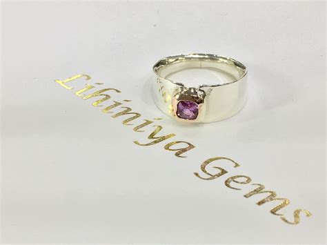 Natural Pink Sapphire Ring Sterling Silver And Gold Lihiniya Gems