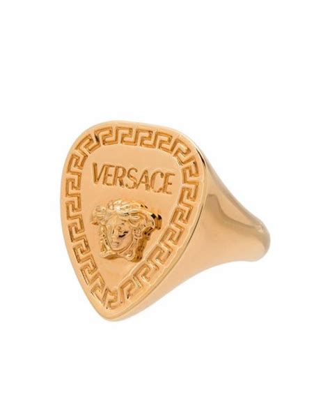 Versace Medusa Head Signet Ring In Gold Metallic Lyst