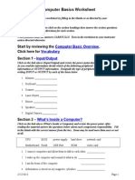 Complete this worksheet by filling in the blanks or as directed by your instructor. Computer Basics worksheet.doc | Computer Data Storage ...
