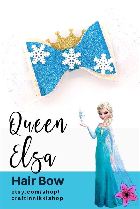 Elsa Snowflake Blue Glitter Hair Bow Clip With Tulle Clip Frozen 2