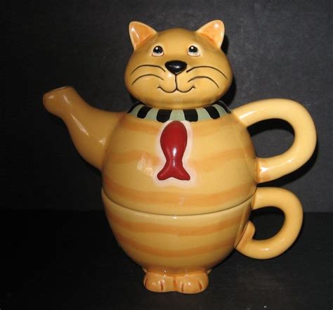 Details About Cardew Cat Tea Tea Set For One With 16 Ounce Pot And 10