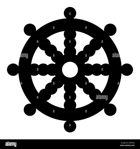 Dharmachakra Wheel Of Dharma A Symbol Of Buddhism And Hinduism Flat