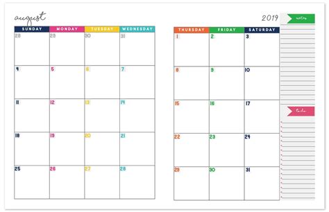 Printable Calendar 2020 Monthly On 2 Pages Calendar Template Printable