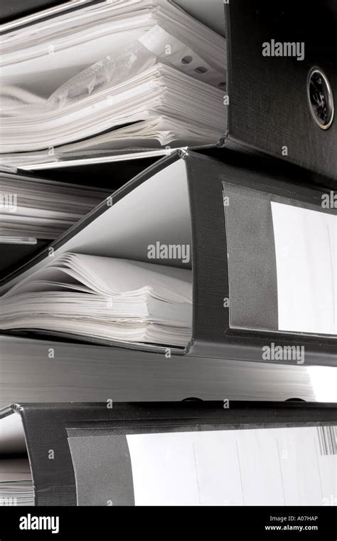 Stack Of Black File Folders Stock Photo Alamy