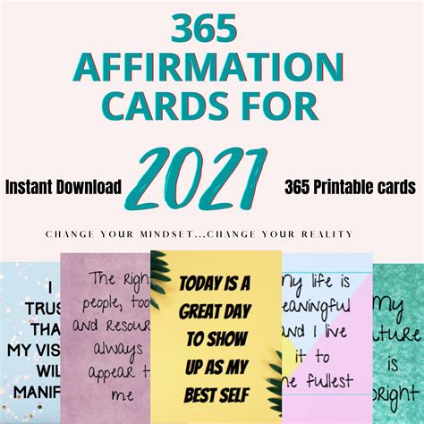 365 Positive Affirmations Printable Printable Templates