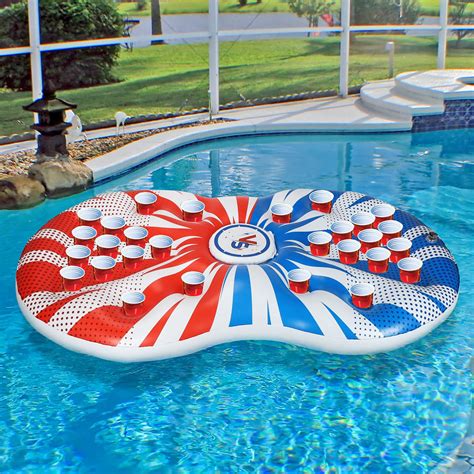 buy inflatable pong pool float pool lounge floating pong table with cooler pool party lounge