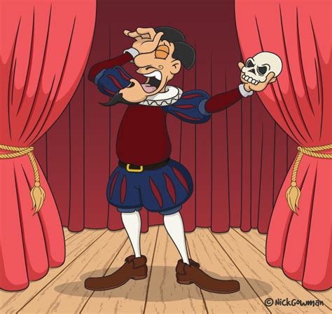 Cartoon Actor A Theatre Themed Actor Cartoon Holding A Skull