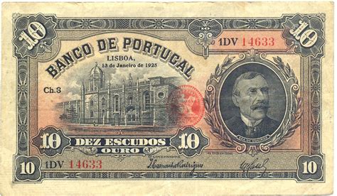 Portugal Currency 10 Escudos Banknote Of 1925 Eça De Queirozworld