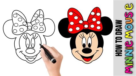 How To Draw Minnie Mouse Face Drawing Tutorial Easy