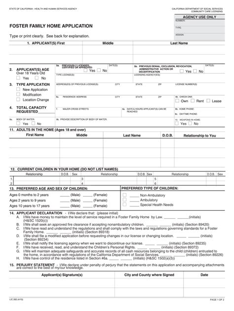 Foster Application Fill Out And Sign Printable Pdf Template Signnow