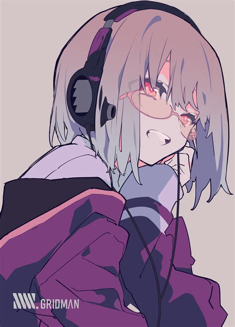 Anime Girl With Purple Hair And Headphones