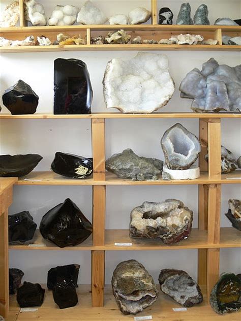 A Collection Of Identified Rocks And Minerals On Display Rock