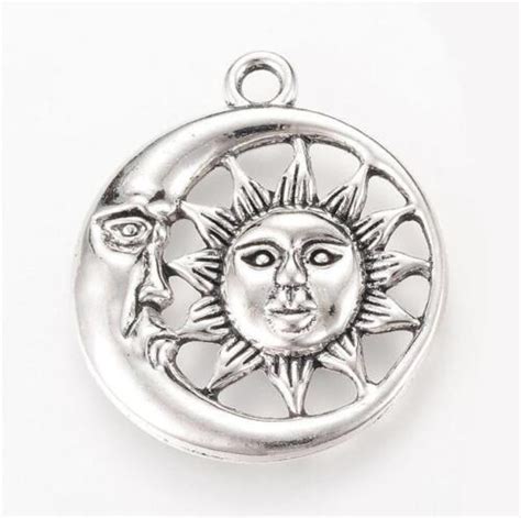5 Sun And Moon Charms Pendants Tibetan Silver 30mm C112 5060547790999 Ebay