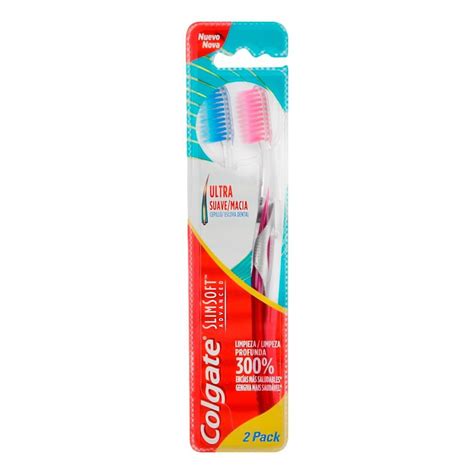 Cepillo Dental Colgate Slim Soft Ultra Suave 1 Paquete Con 2 Pzas Walmart