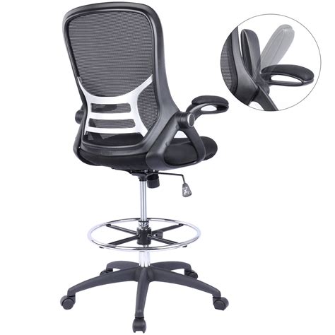 High Back Mesh Ergonomic Drafting Chair Tall Office Chair Standing Des