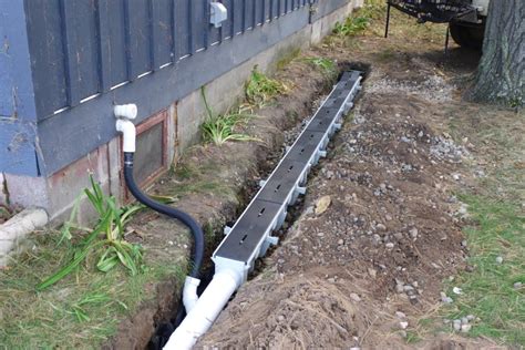 Installation Of Channel Drain System Dura Slope By Nds For In Ground