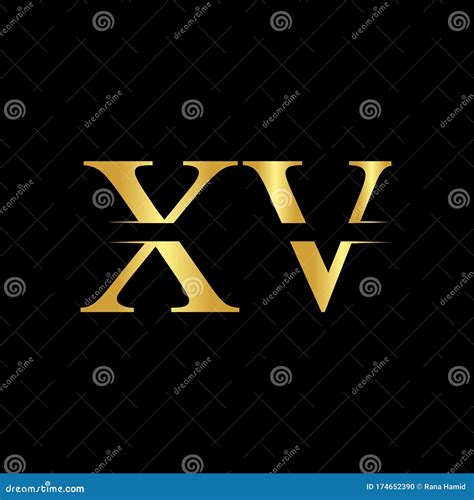 Creative Letter Xv Logo Vector With Gold Color Abstract Linked Letter
