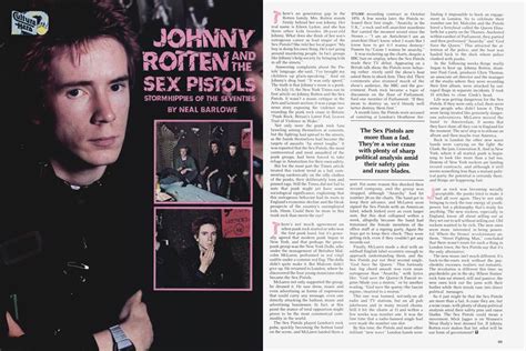 Johnny Rotten And The Sex Pistols High Times October 77