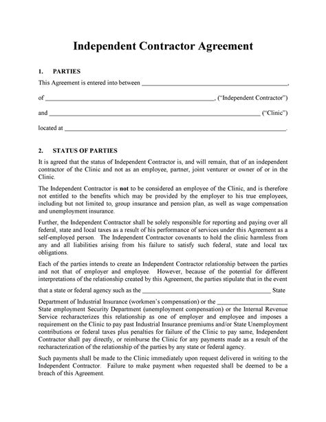 50 free independent contractor agreement forms and templates