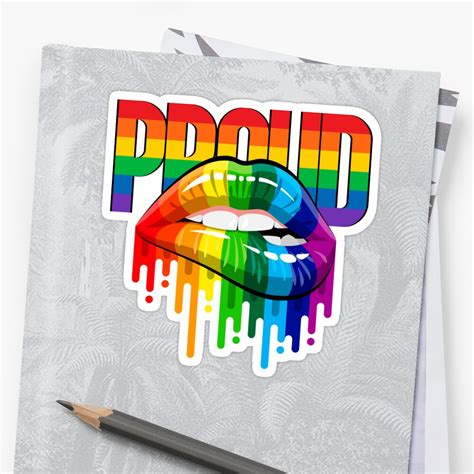 proud rainbow lips pride stickers by bestdesign4u redbubble