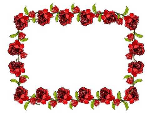 Free Faux Vintage Rose Frame Border Png With Transparent Background