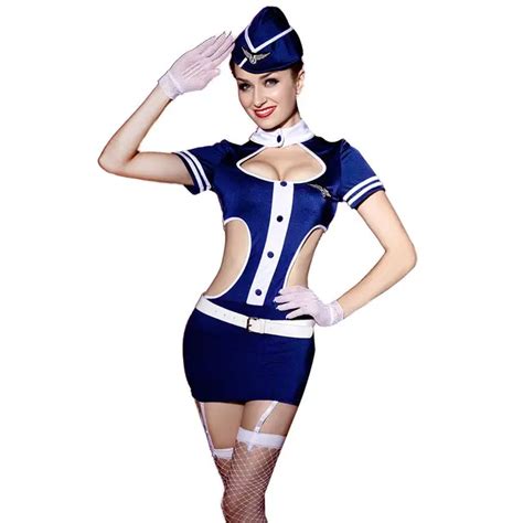 airline stewardess uniform women sexy lingerie cosplay halloween airline stewardess cosplay
