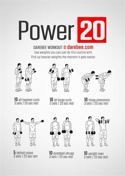 Power 20 Workout Dumbell Workout Strong Arms Workout Dumbbell Workout