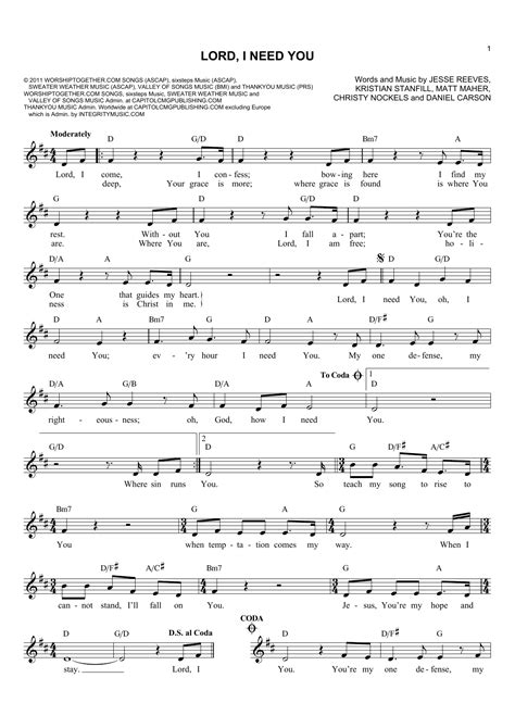 Image result for lord i need you sheet music | Digital sheet music