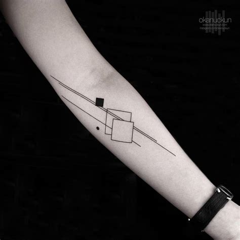 Minimal Geometric Tattoo On The Left Inner Forearm