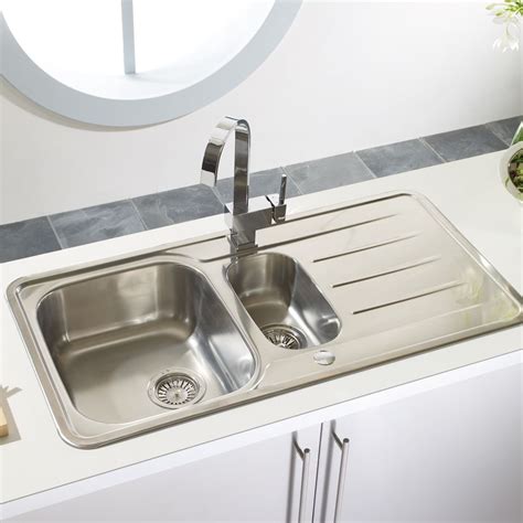 A blanco stainless steel sink is timeless, and integrates beautifully in any kitchen environment. Astracast TOPAZ 1.5 Bowl Stainless Steel Kitchen Sink ...
