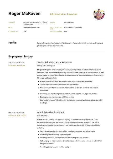 Administrative assistant resume example for a job seeker with experience working as the assistant to executive management of business operations the paragraph below this first heading provides a description, size and scope of the company. Free Administrative Assistant Resume Sample, Template ...