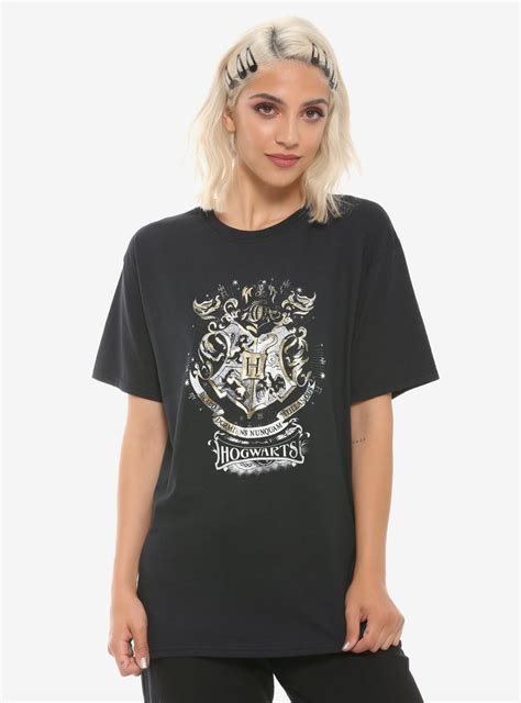 Harry Potter Hogwarts Foil Crest Girls T Shirt Best Harry Potter