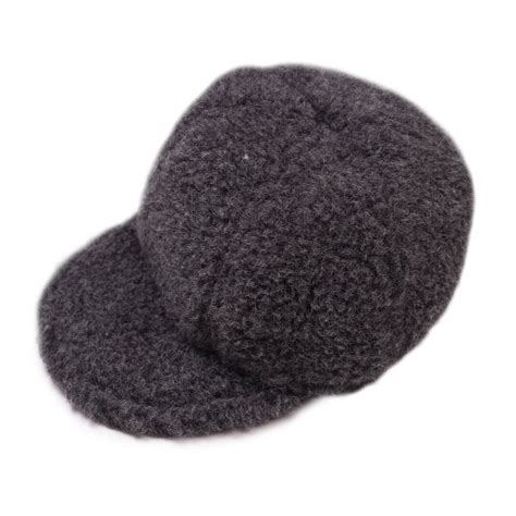 Wool Cap With Ear Flaps Dark Grey