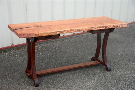 (please specify if you would like the live edge to be on both sides) depending on the width you would like your slab to be, will determine the species we use to accommodate your order. Hand Made Live Edge Cherry Desk With Curvy Legs by Corey ...