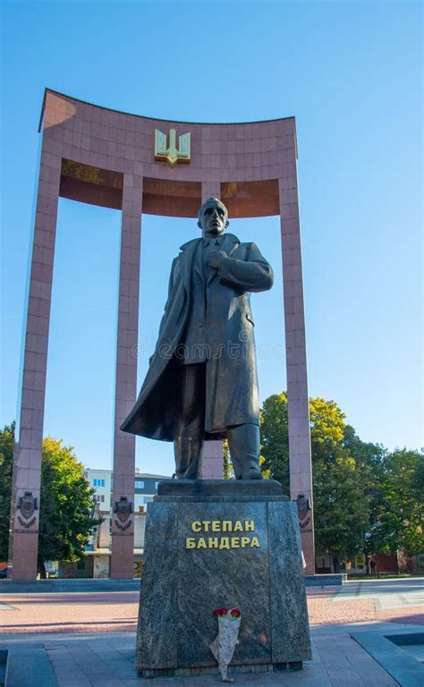 Stepan Bandera Monument In Lviv Ukraine Editorial Photography Image