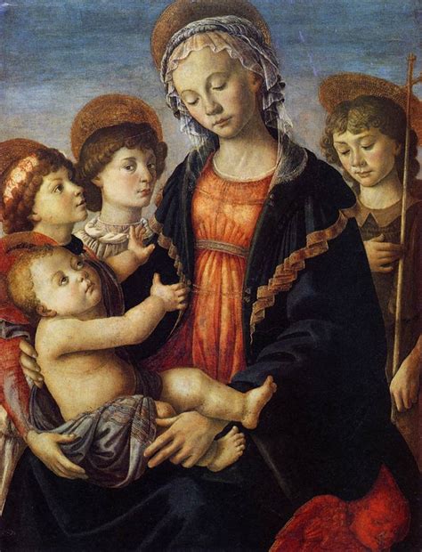 Madonna And Child With Saint John The Baptist And Two Angels By Sandro